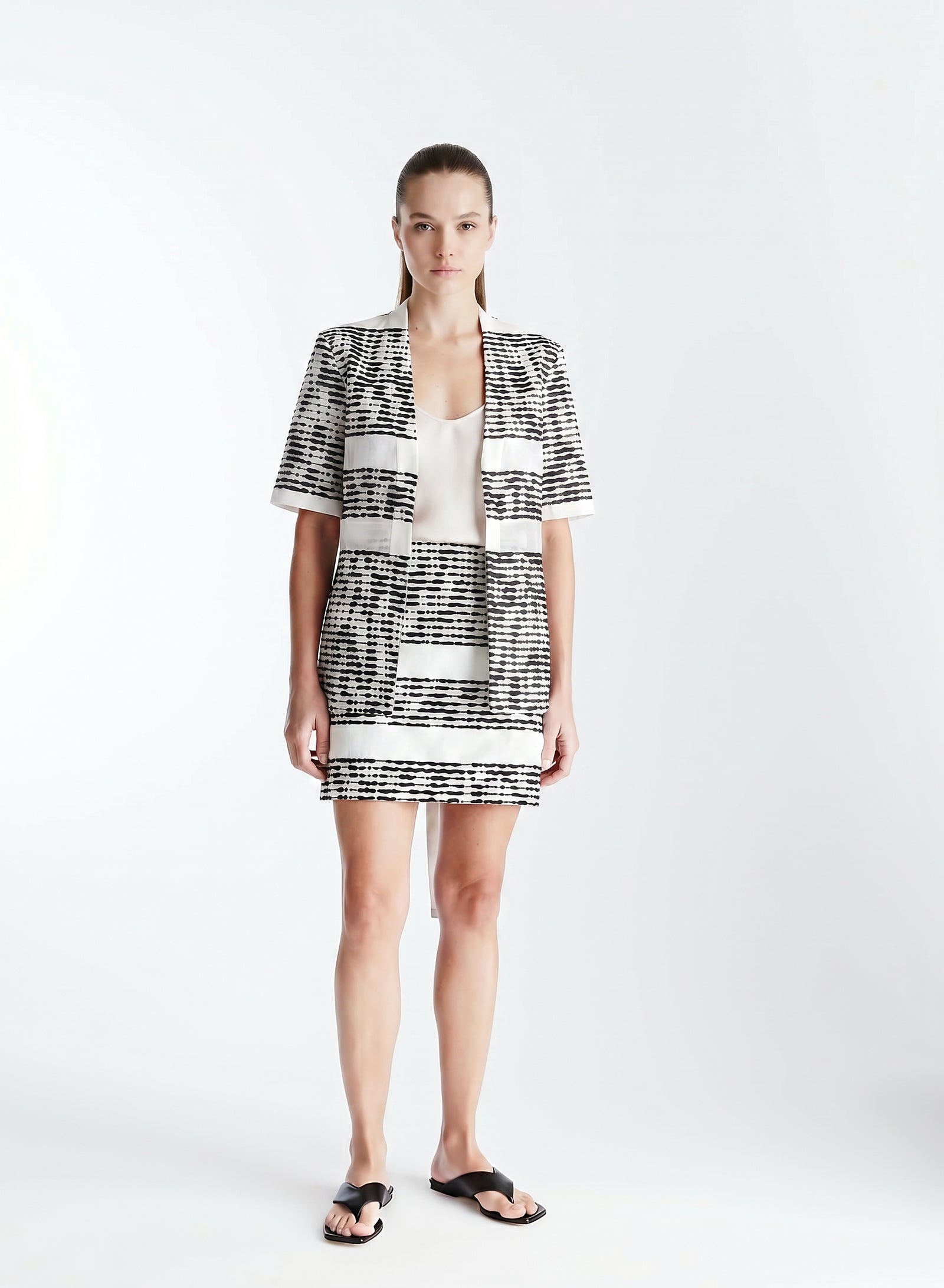 TEXTURED COTTON BLEND JACKET