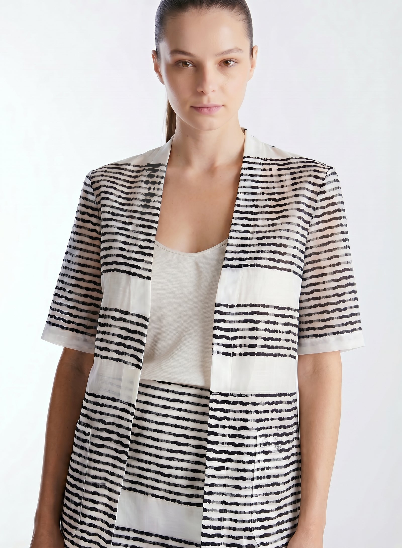 TEXTURED COTTON BLEND JACKET