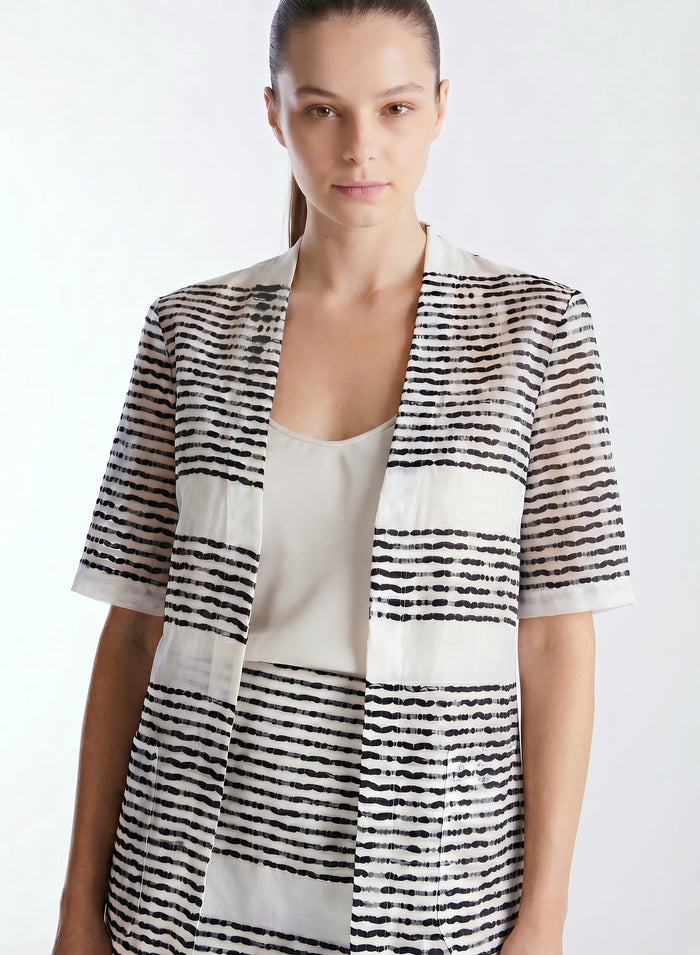 TEXTURED COTTON BLEND JACKET