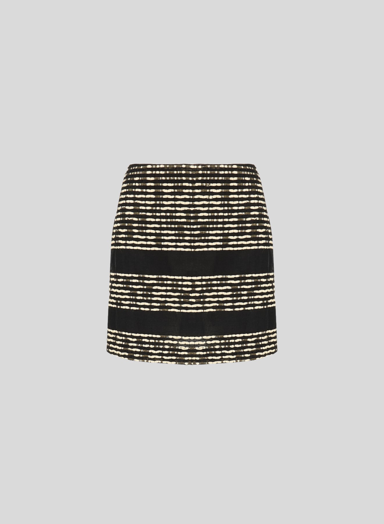 TEXTURED COTTON BLEND MINISKIRT