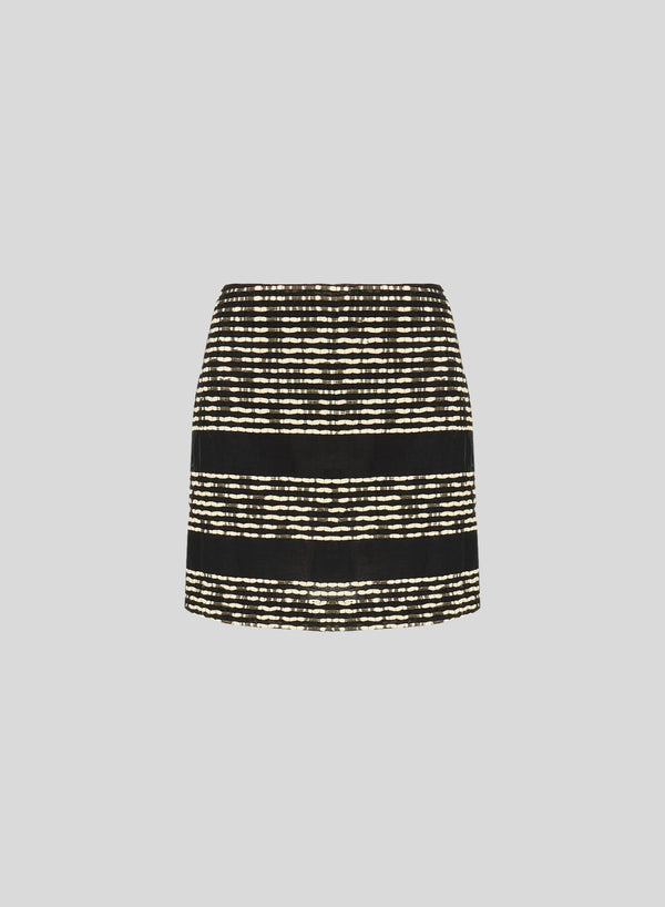 TEXTURED COTTON BLEND MINISKIRT