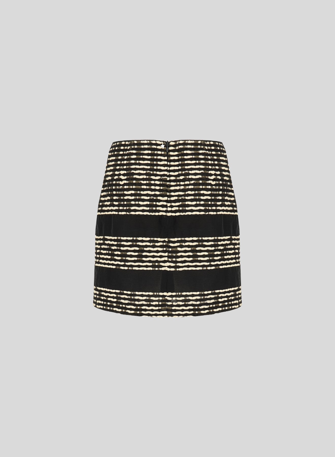 TEXTURED COTTON BLEND MINISKIRT