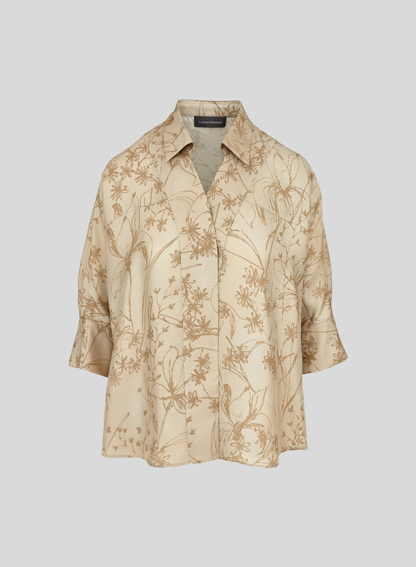 BLUSA IN SETA CON STAMPA FLOREALE