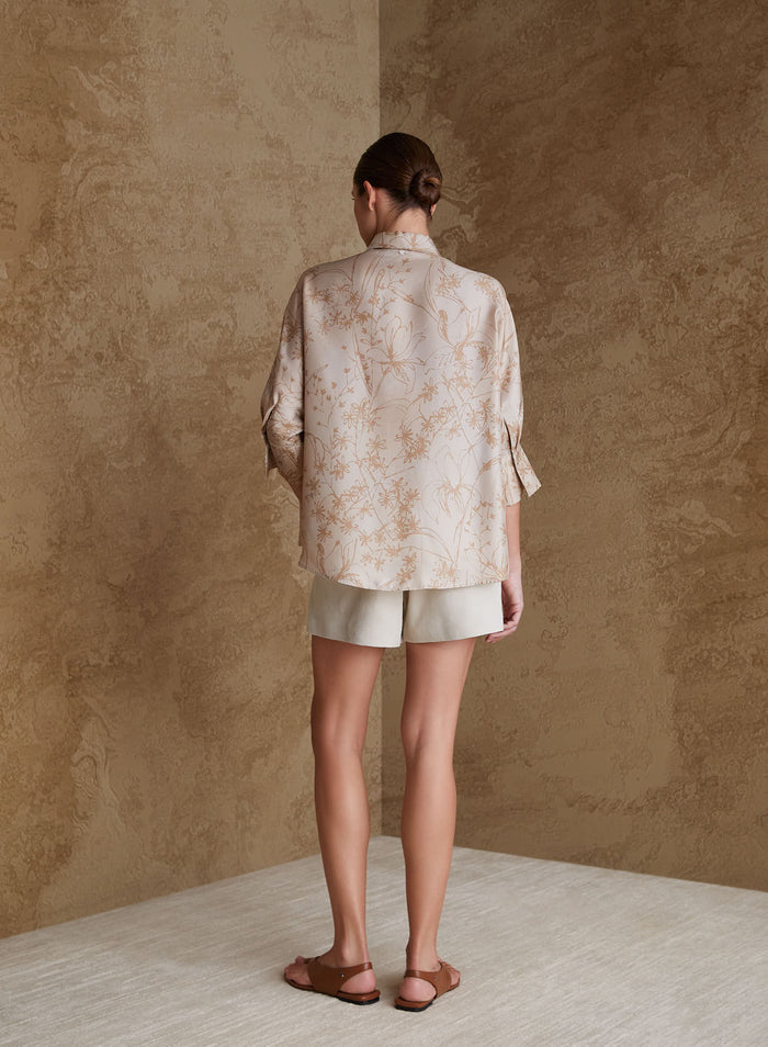 SILK BLOUSE WITH FLORAL PRINT