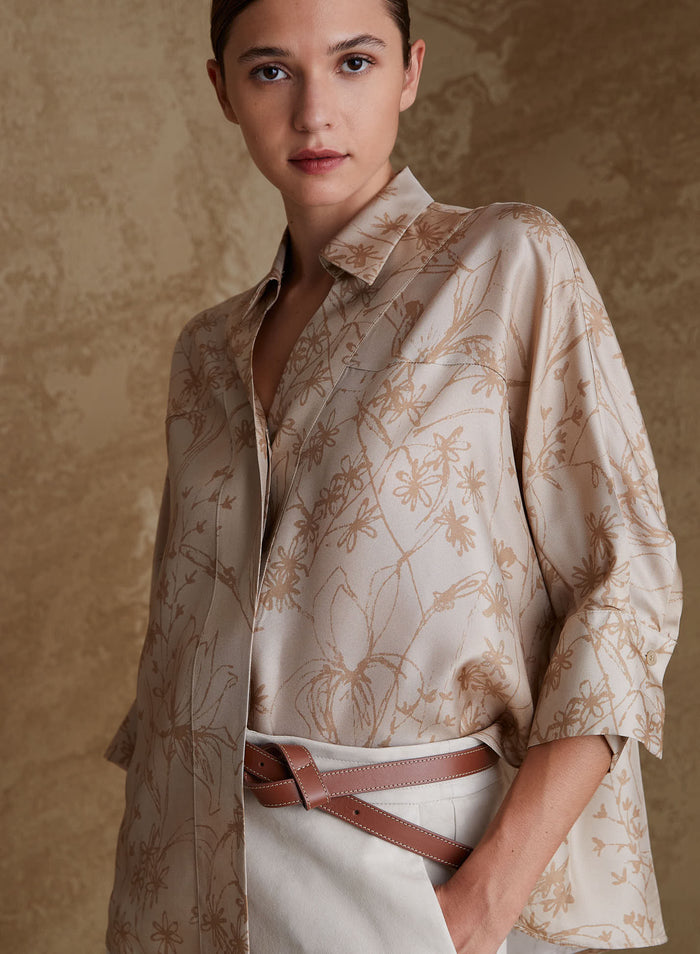 SILK BLOUSE WITH FLORAL PRINT