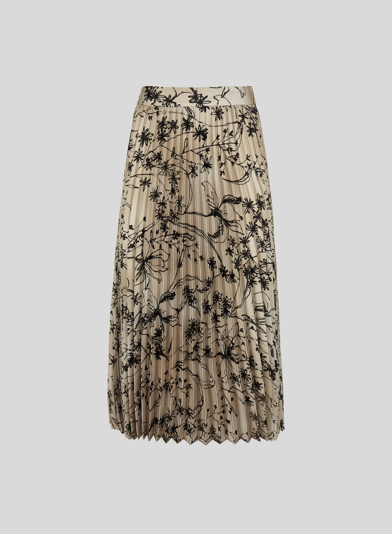 PLEATED MIDI SKIRT WITH FLORAL PRINT