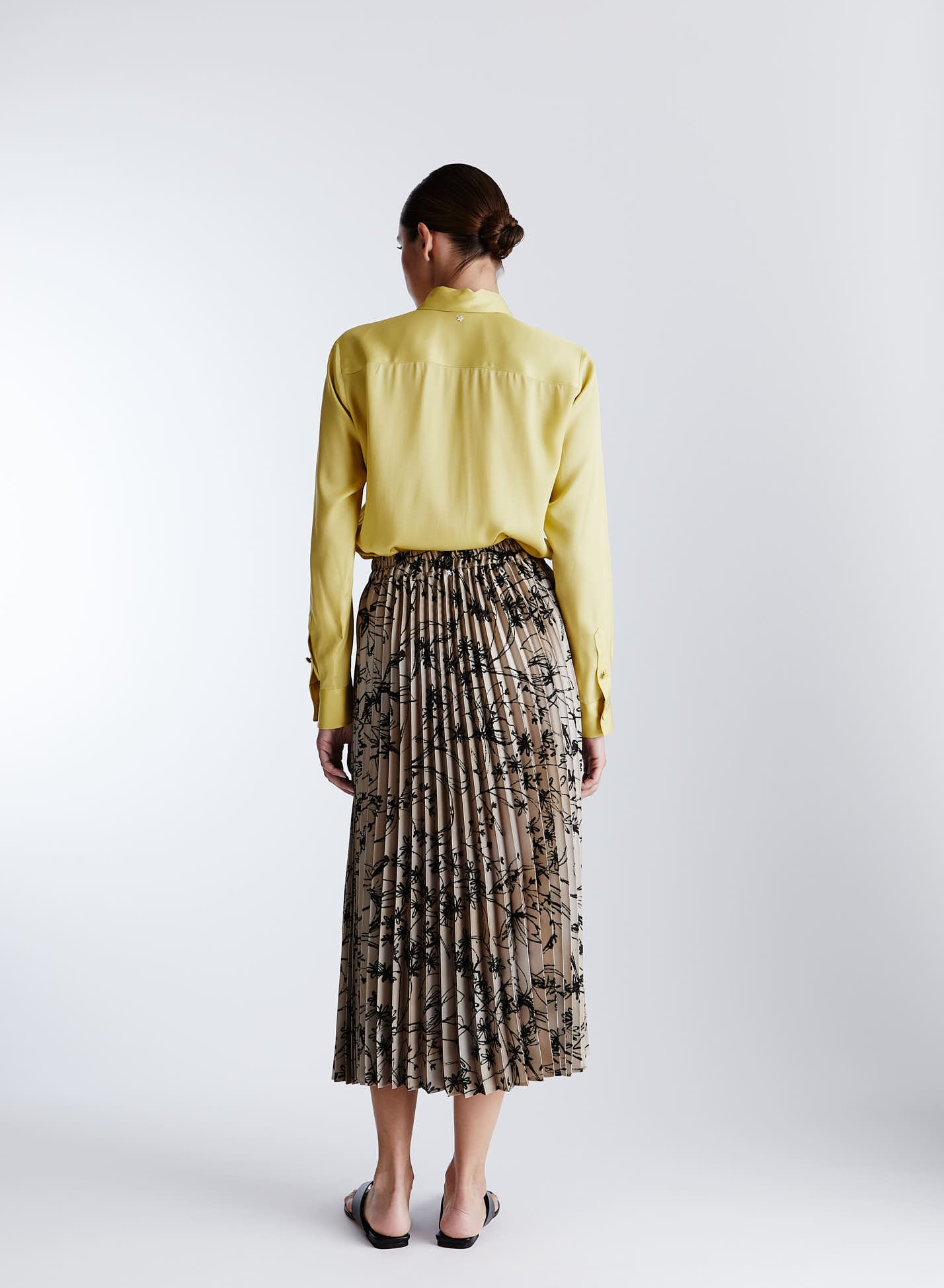 PLEATED MIDI SKIRT WITH FLORAL PRINT