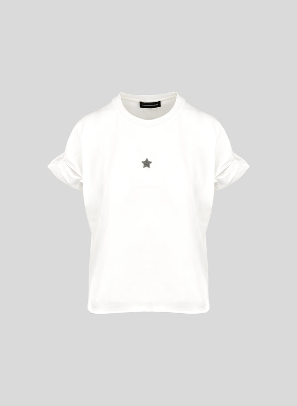 T-SHIRT IN COTONE CON RUCHES