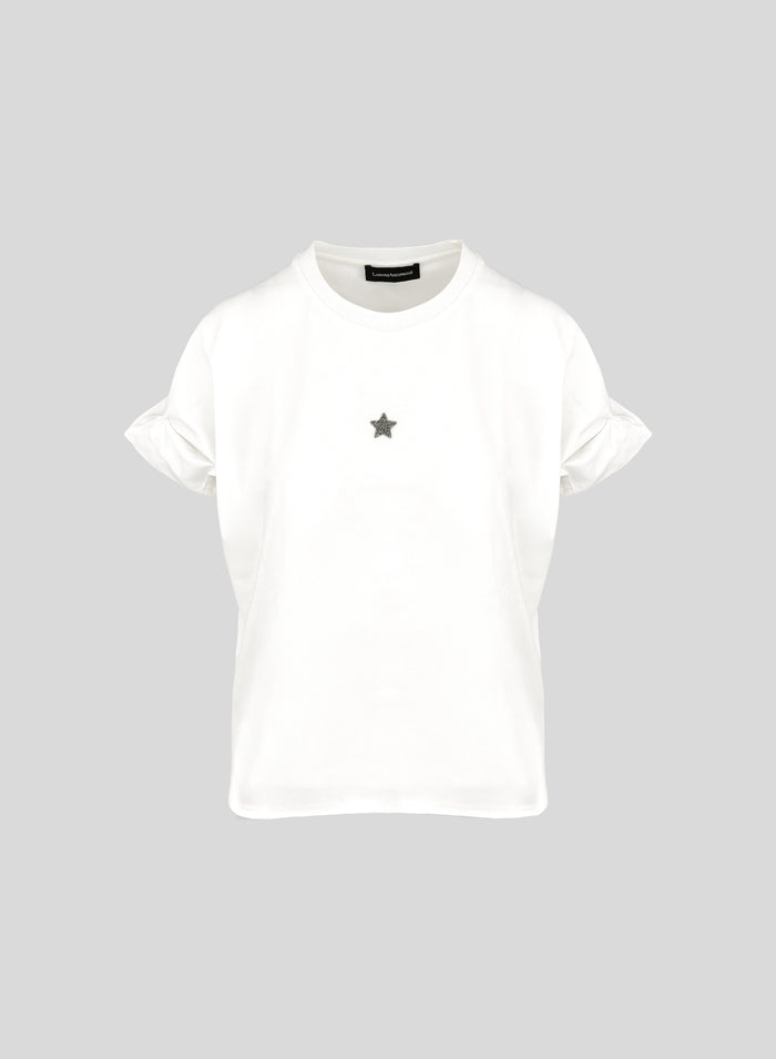 COTTON T-SHIRT WITH RUFFLES