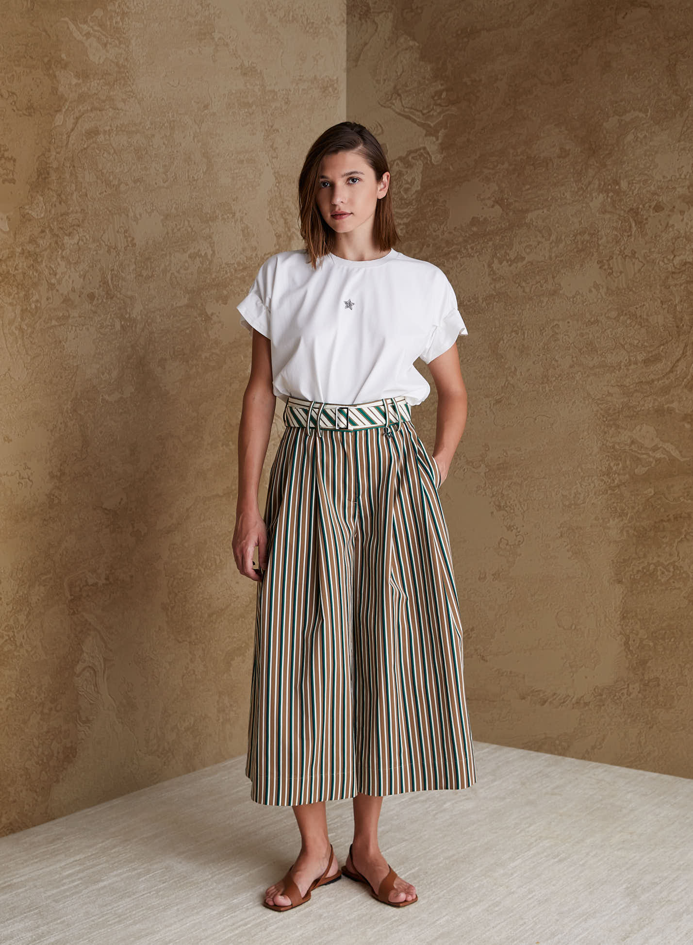 COTTON T-SHIRT WITH RUFFLES