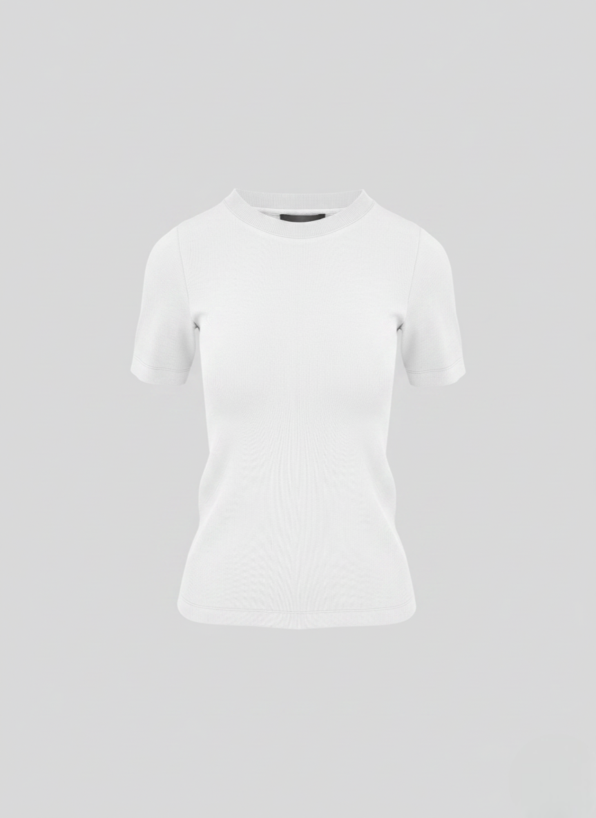 COTTON JERSEY T-SHIRT WITH LACE INSERTS