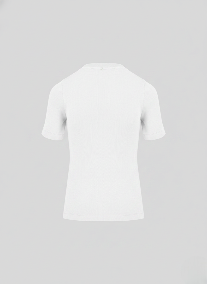 COTTON JERSEY T-SHIRT WITH LACE INSERTS