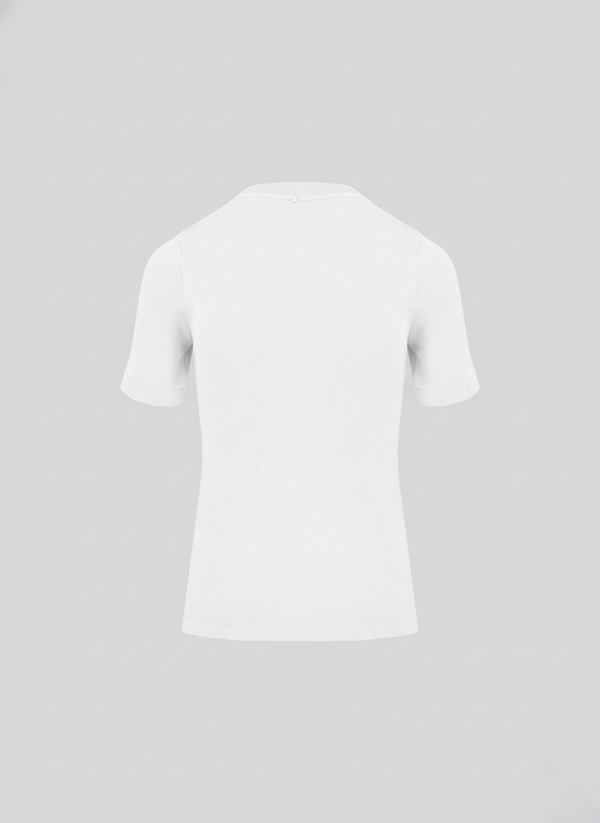 T-SHIRT IN JERSEY DI COTONE CON INSERTI IN PIZZO