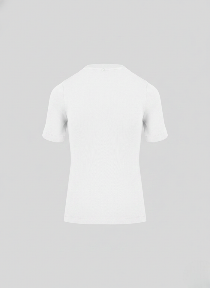 COTTON JERSEY T-SHIRT WITH LACE INSERTS