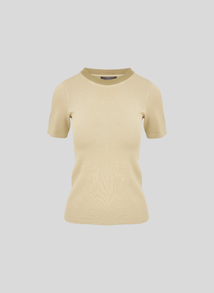 T-SHIRT IN JERSEY DI COTONE CON INSERTI IN PIZZO