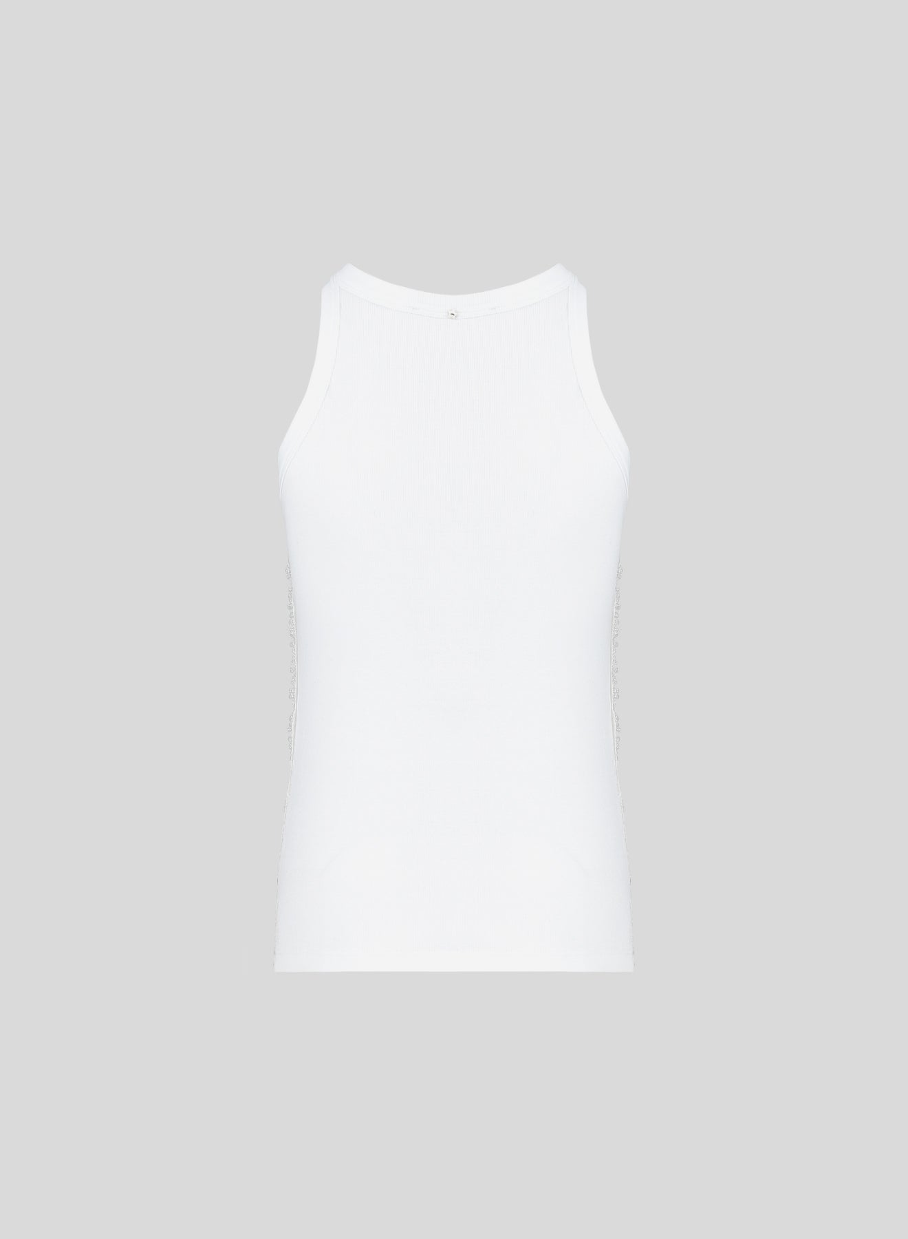 COTTON JERSEY TOP WITH LACE INSERTS