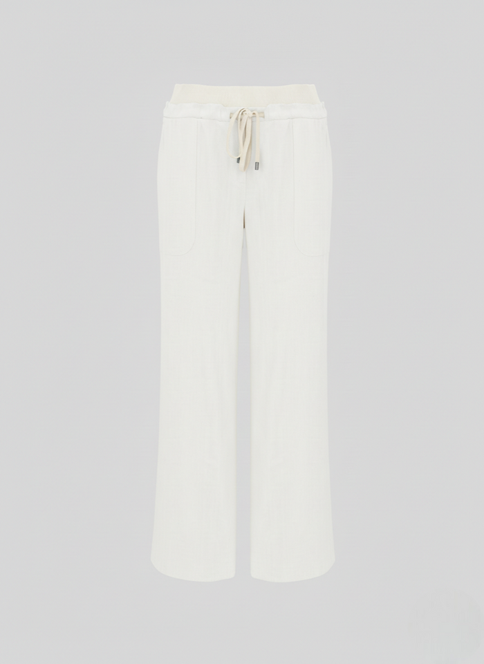 STRETCH LINEN AND VISCOSE PANTS
