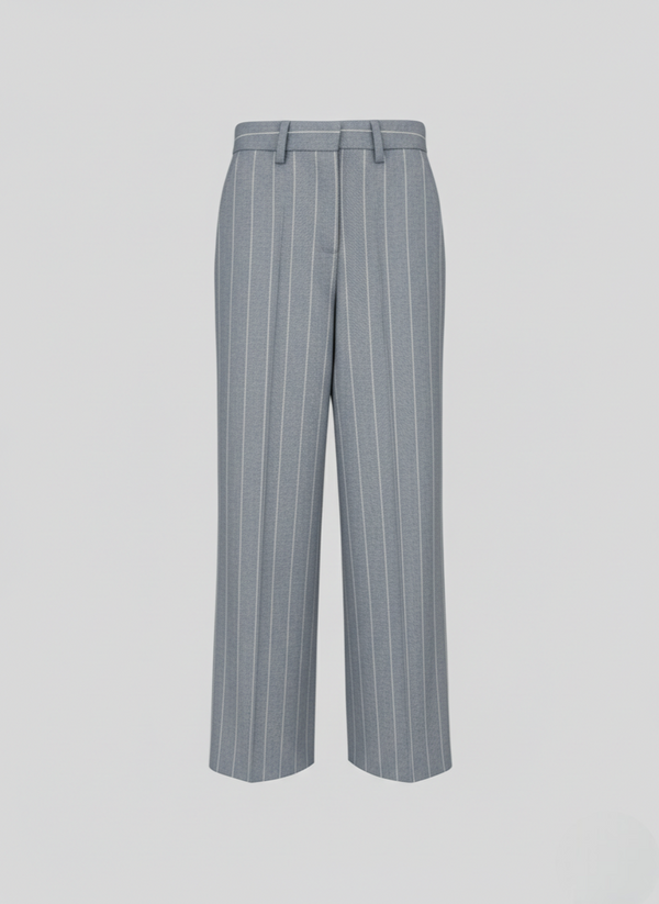 PANTALONI SARTORIALI IN RESCA GESSATA DI COTONE E LINO