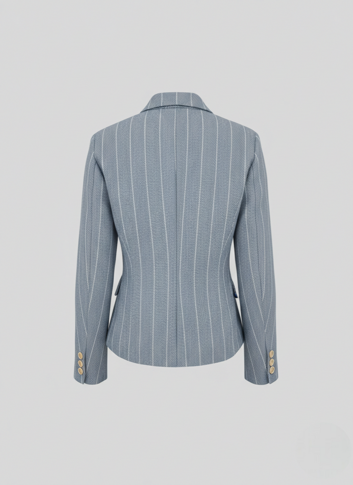 GIACCA DOPPIOPETTO IN RESCA GESSATA DI COTONE E LINO