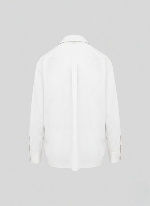 CAMICIA IN POPELINE CON CHIUSURA ASIMMETRICA