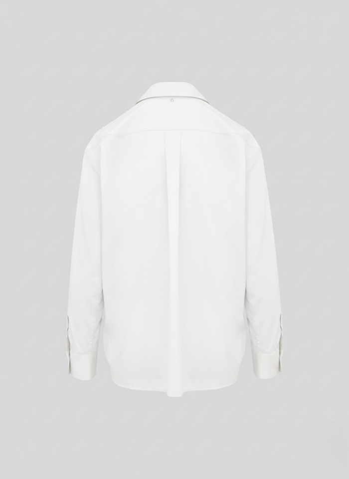POPLIN SHIRT WITH ASYMMETRICAL CLOSURE