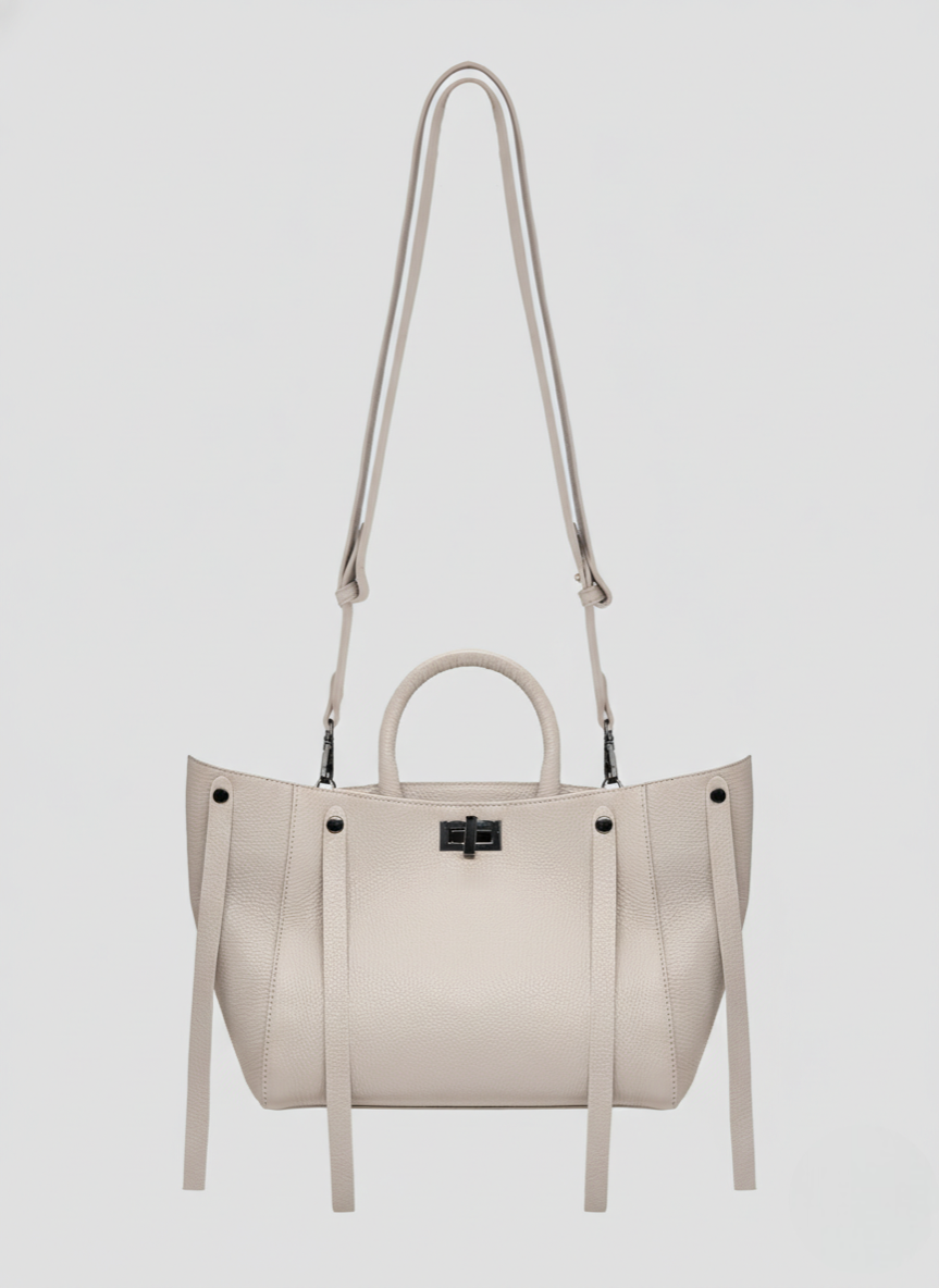 BORSA A TRACOLLA IN PELLE MARTELLATA