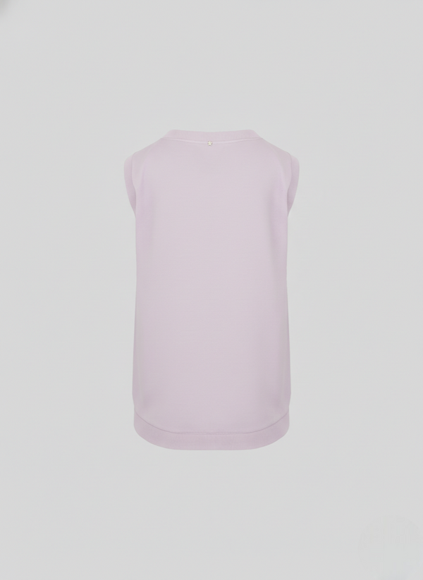 COTTON AND SILK BLEND TWILL TOP