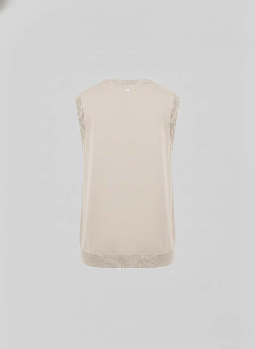 COTTON AND SILK BLEND TWILL TOP