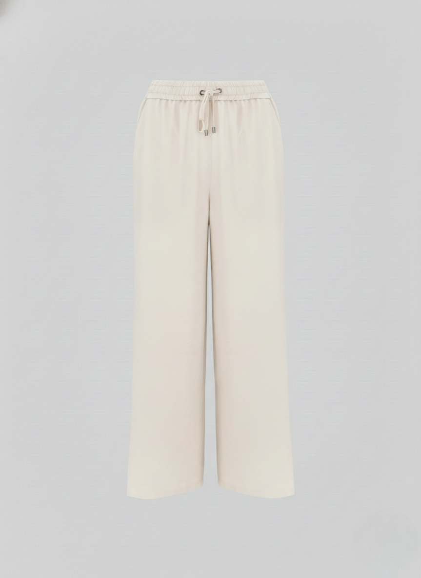 PANTALONI IN TWILL DI MISTO SETA