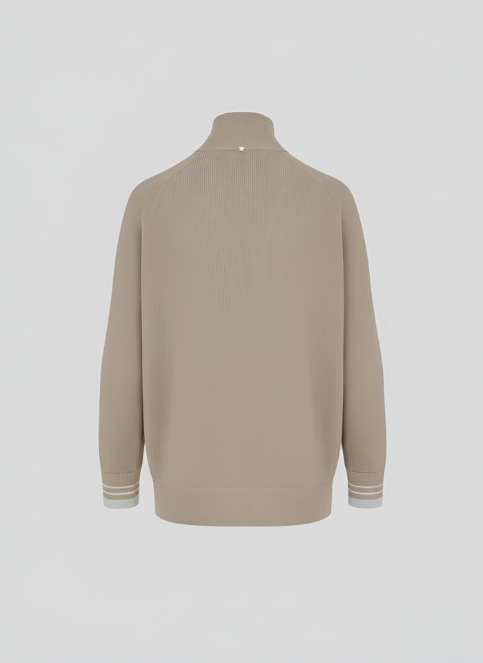 VISCOSE BLEND RICE-STICH KNITTED SWEATSHIRT