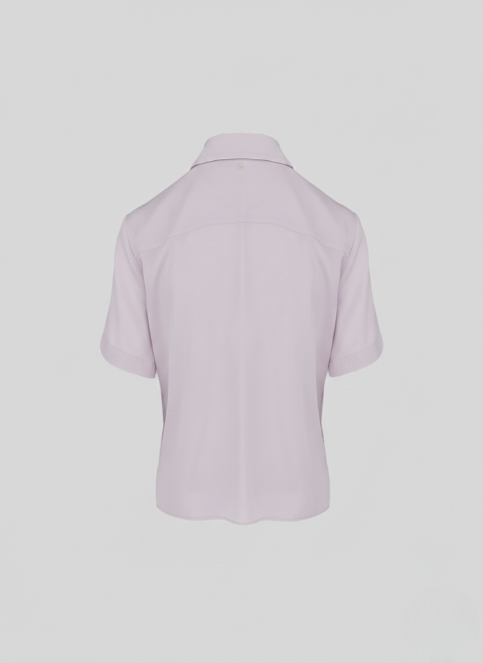 CAMICIA CROPPED IN TWILL DI MISTO SETA