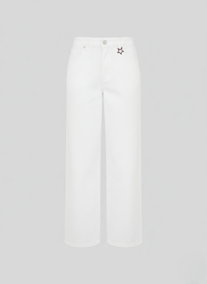 PANTALONI A GAMBA LARGA IN DENIM