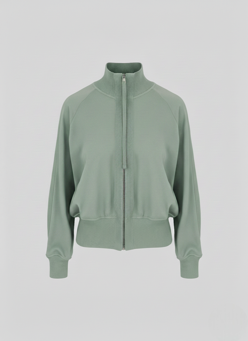COTTON AND SILK BLEND TWILL BOMBER