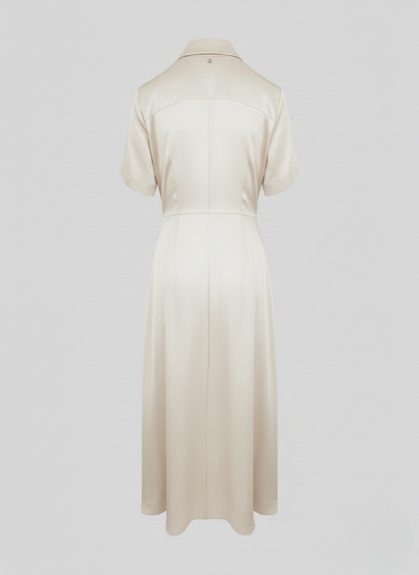 SILK BLEND TWILL CHEMISIER WRAP DRESS