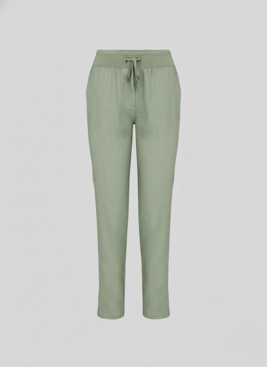 STRETCH LINEN AND VISCOSE JOGGERS