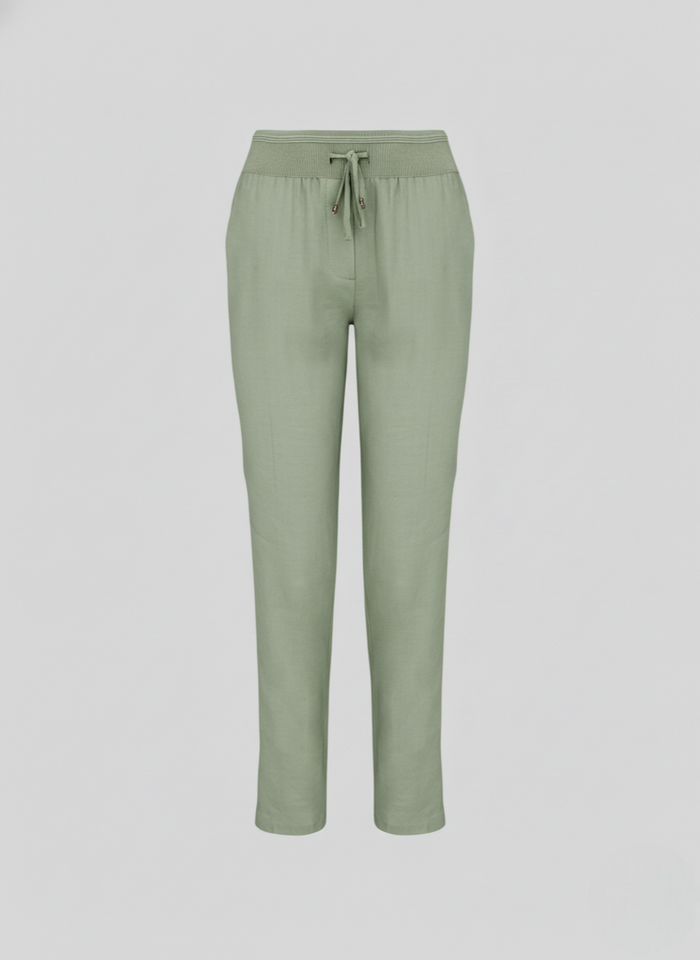 STRETCH LINEN AND VISCOSE JOGGERS