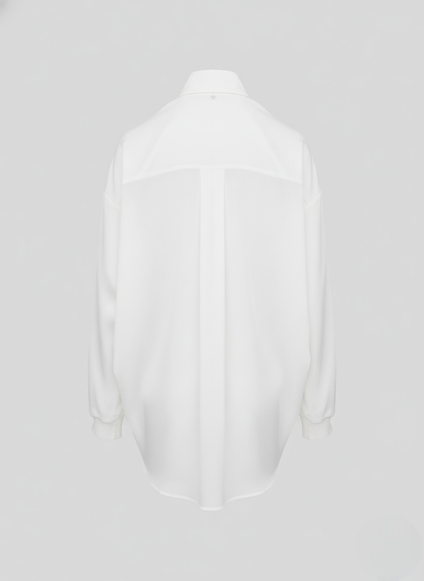 SILK BLEND TWILL OVERSIZED SHIRT