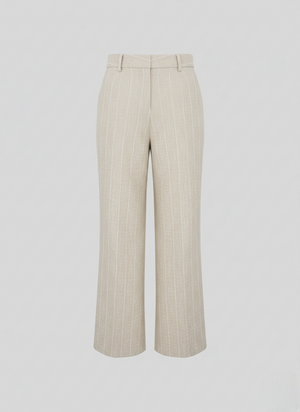 PANTALONI IN MISTO LINO CON GESSATURA PAILLETTES