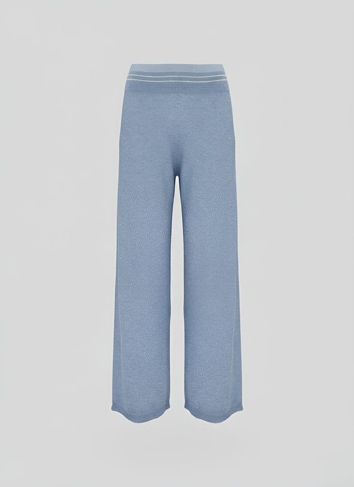 VISCOSE BLEND RICE-STICH KNITTED PANTS