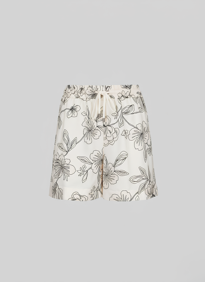 PRINTED SILK SHORTS