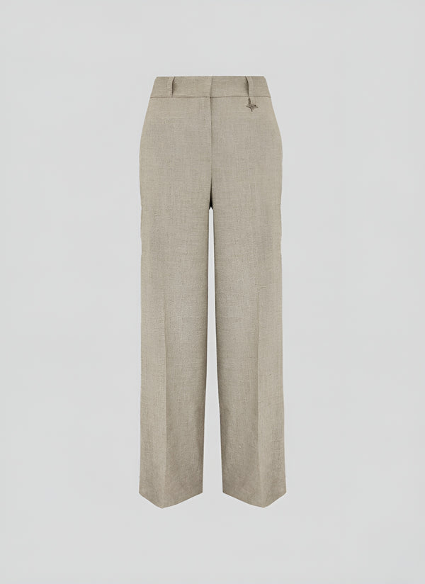 PANTALONI SARTORIALI IN MISTO LINO E VISCOSA MELANGE