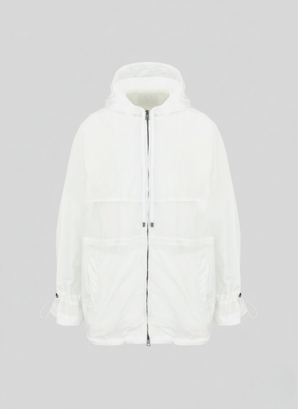 GIACCA A VENTO IN TAFFETAS TECNICO CON CAPPUCCIO