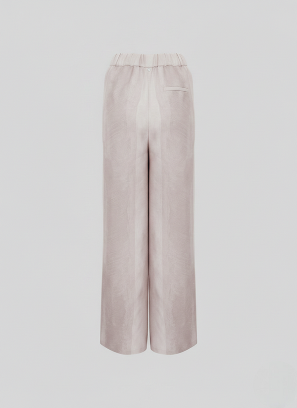 SILK AND COTTON BLEND TWILL PRINTED PANTS
