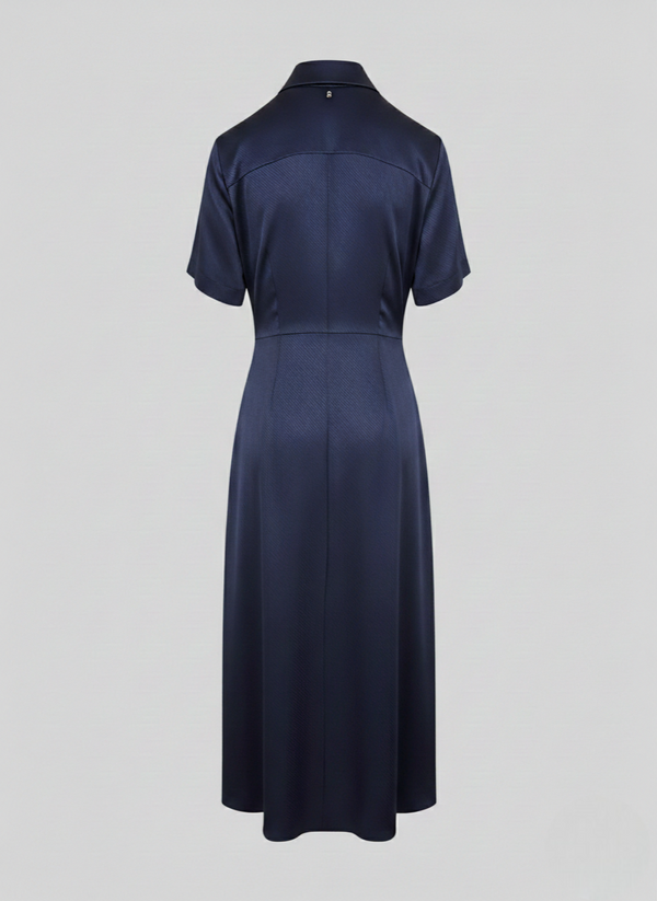 SILK BLEND TWILL CHEMISIER WRAP DRESS