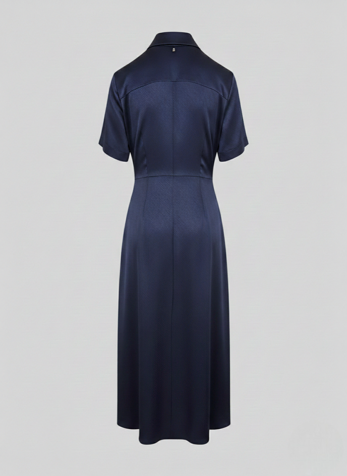 SILK BLEND TWILL CHEMISIER WRAP DRESS