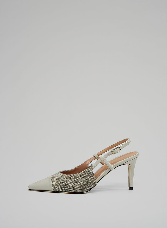 SLINGBACK IN PELLE E LANA