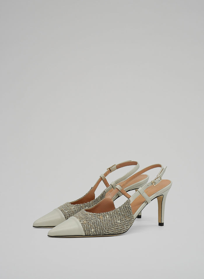 SLINGBACK IN PELLE E LANA