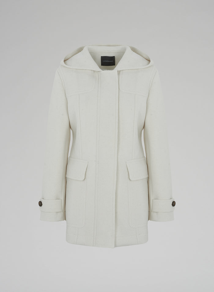 WOOL AND CASHMERE HOODED COAT