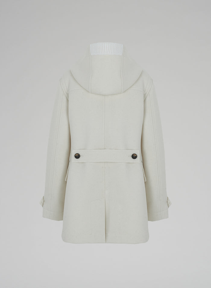 WOOL AND CASHMERE HOODED COAT