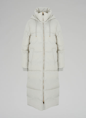 TECHNICAL CHIFFON LONG DOWN JACKET